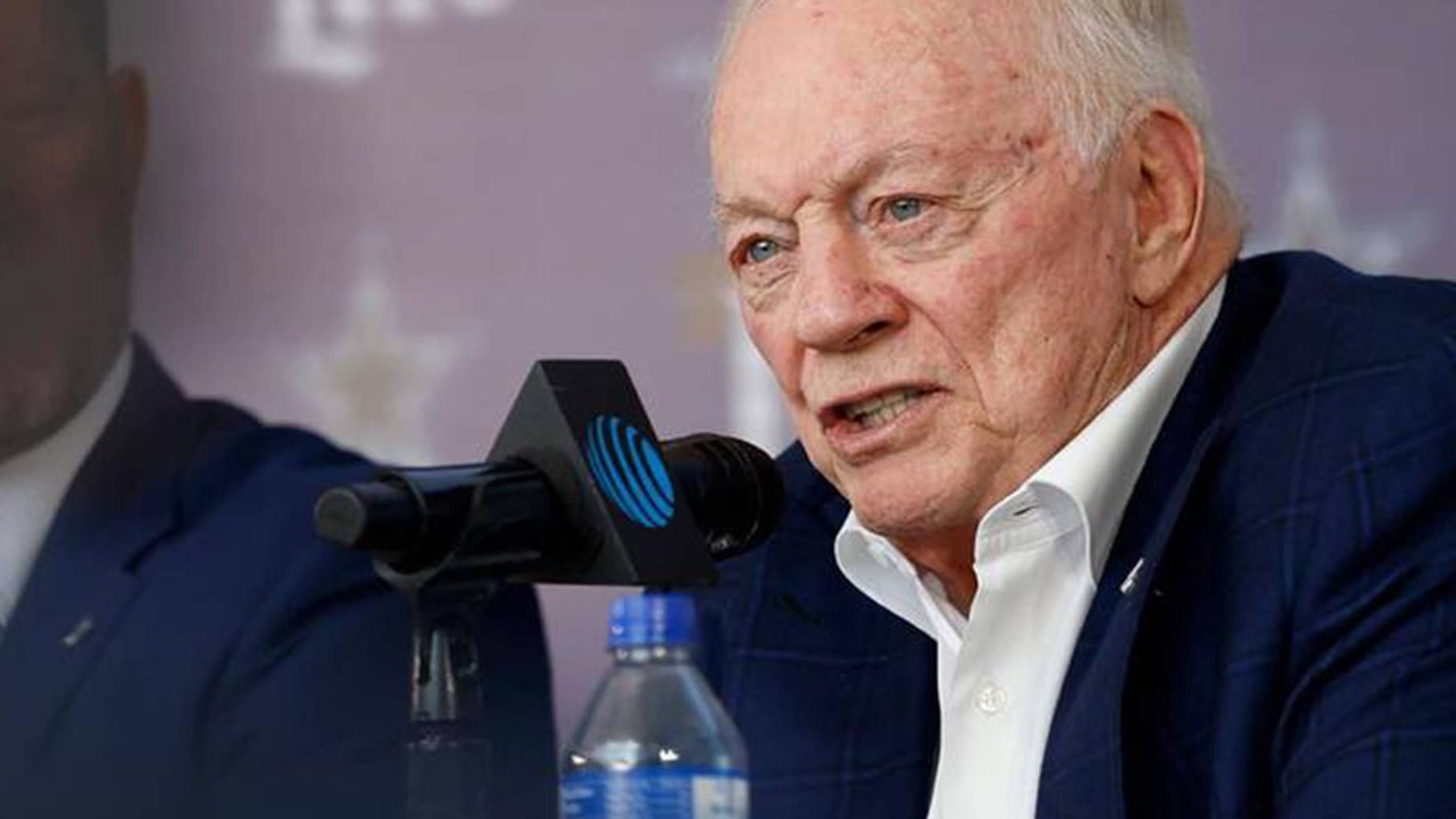 Dallas Cowboys owner Jerry Jones at a press conference.