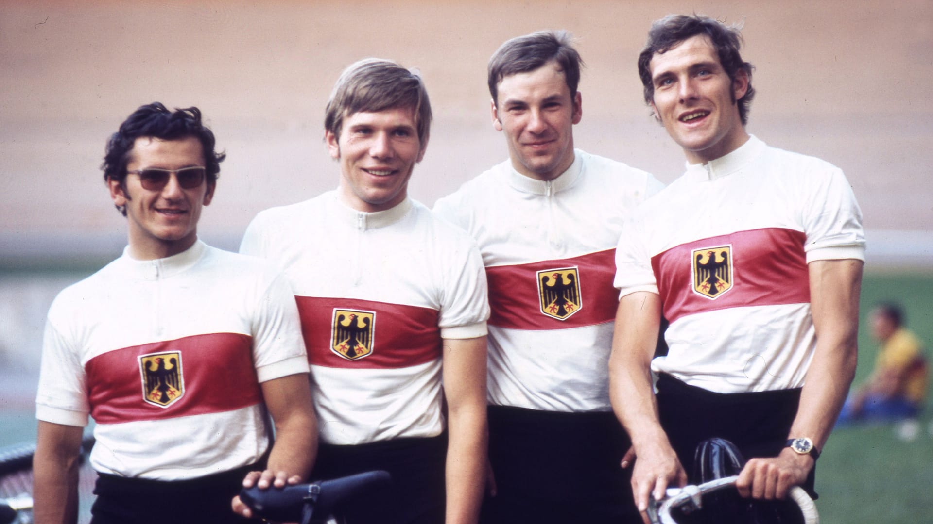 The German foursome: Jürgen Colombo, Günter Haritz, Günther Schumacher and Udo Hempel (from left to right) won gold in Munich.