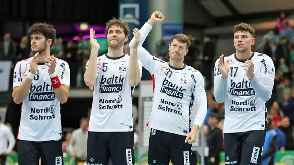 Flensburg's players cheer