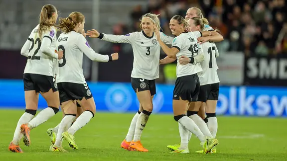 Germany's players celebrate a goal