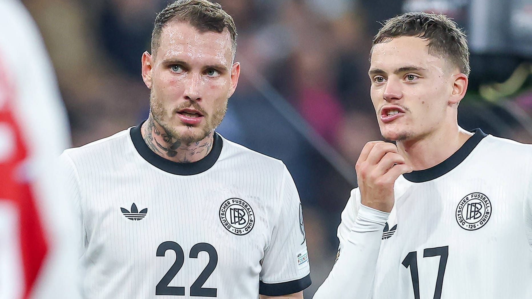 David Raum (l.) next to Florian Wirtz: The Leipzig player could appear on the floor in the future.
