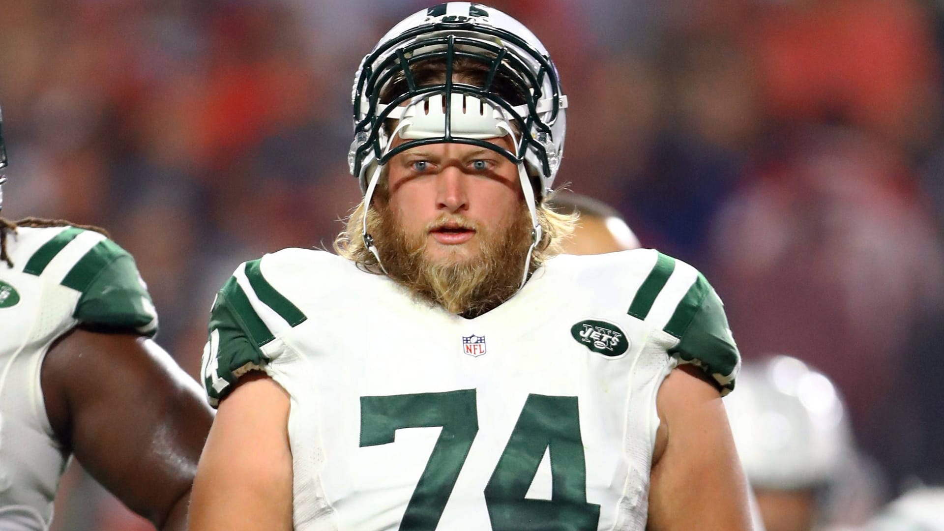 Nick Mangold in a Jets jersey in 2016: The center played his entire career for New York.