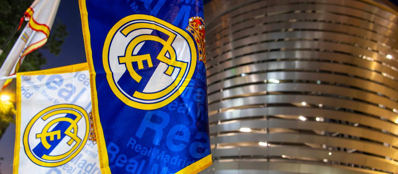 A Real Madrid club flag