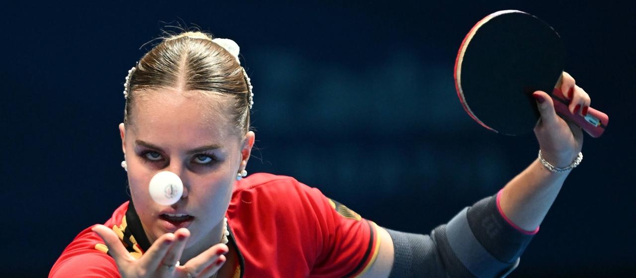 Annett Kaufmann at the European Table Tennis Championships in Zadar