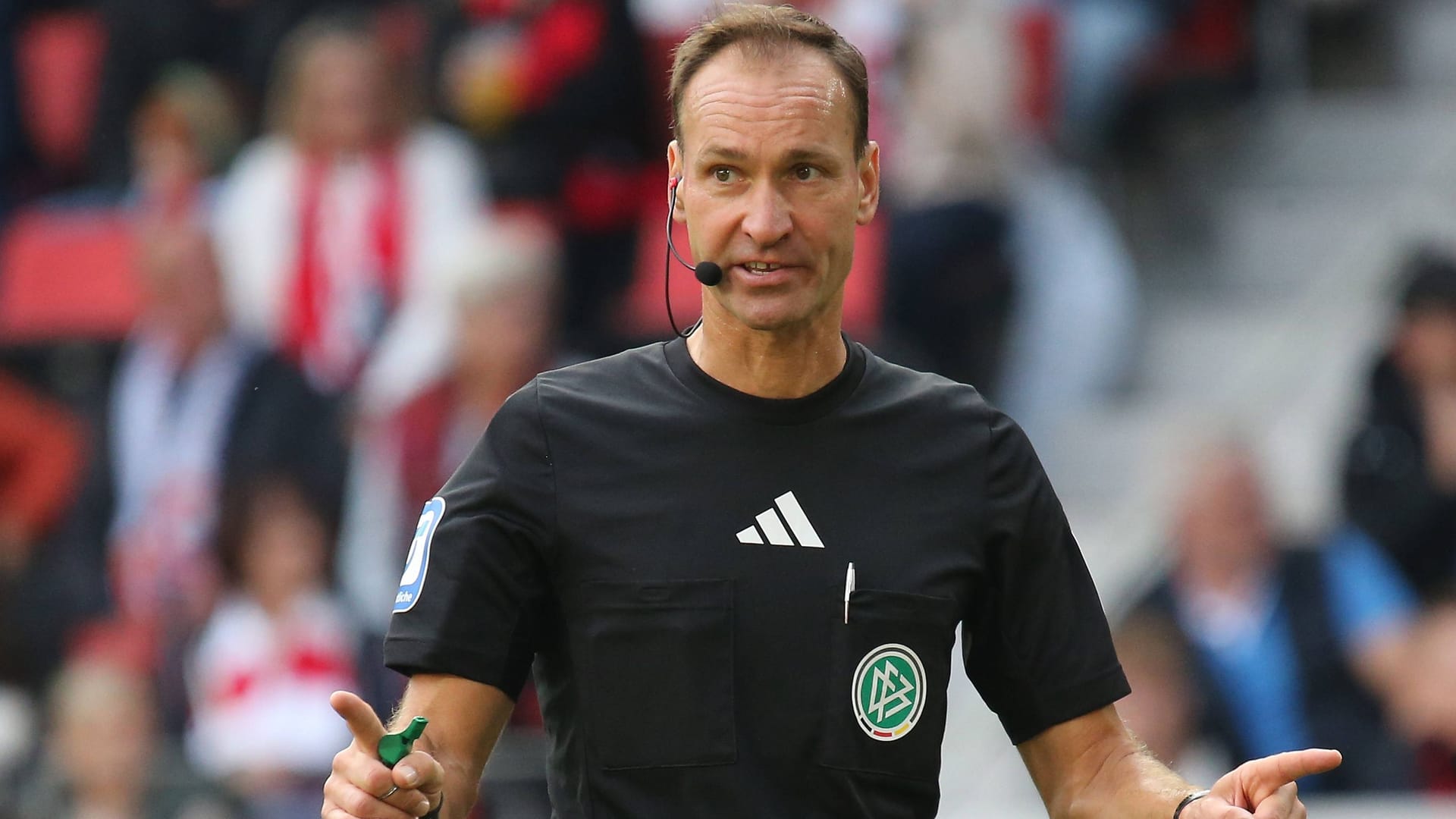 Bastian Dankert in action: The sports scientist has been refereeing in the Bundesliga since 2012.