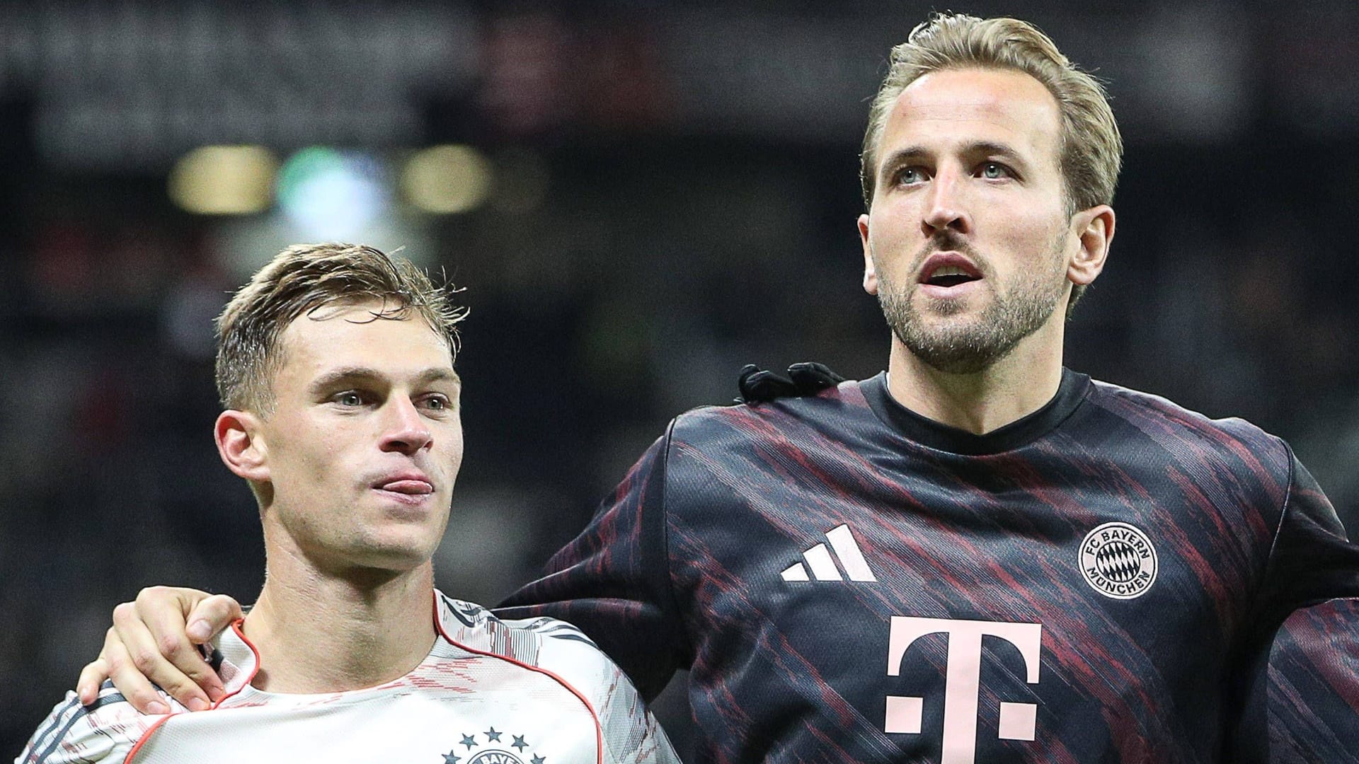 Harry Kane (r.) next to Joshua Kimmich: The Englishman moved to Munich in 2023.