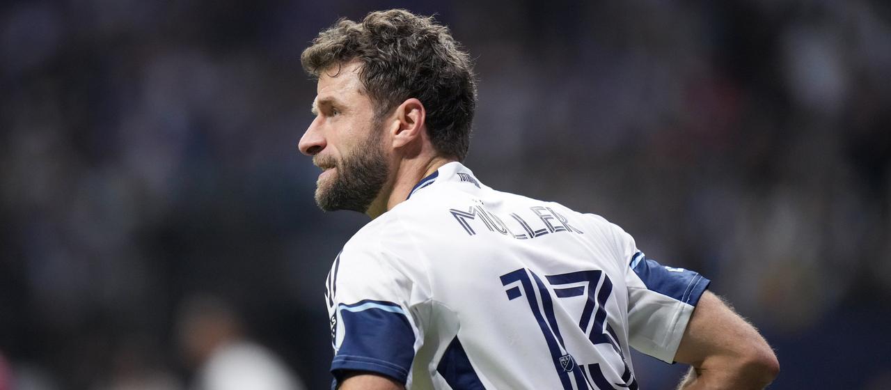 Thomas Müller at the Vancouver Whitecaps' playoff opener
