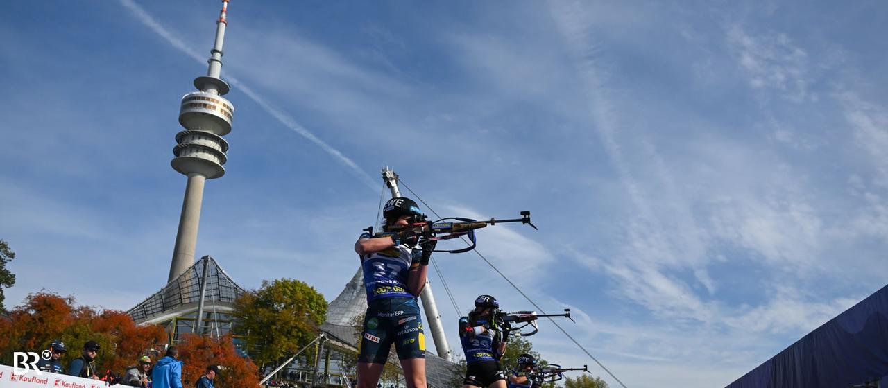 Shooting range at the IBU ONE LOOP Festival in Munich's Olympic Park