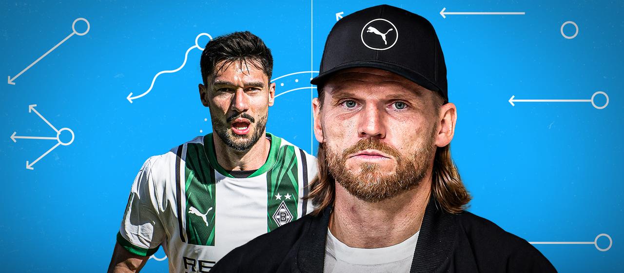 Gladbach's Eugen Polanski and Tim Kleindienst