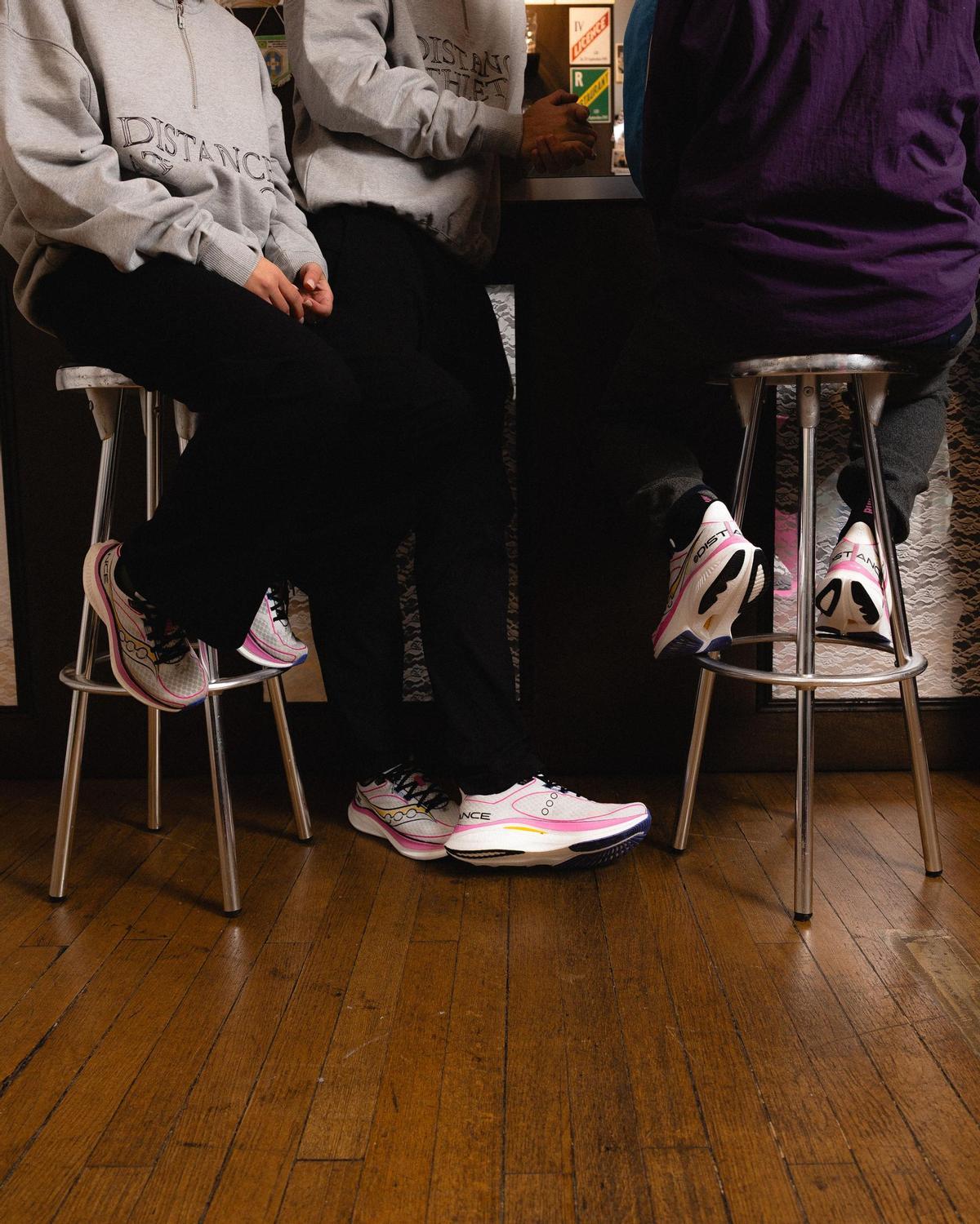 This is what the new sneakers look like with the Distance collaboration