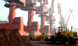 Soil containing rare earth elements is being moved at a port near the Chinese city of Lianyungang.