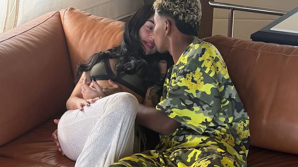 Ein Foto aus glücklichen Tagen: Nicki Nicole (25) und  Lamine Yamal (18) beim zärtlichen Knutschen vor wenigen Wochen