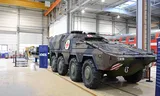 Armored vehicle in an Alstom assembly hall in Görlitz. The French-German tank combo KNDS recently bought a wagon factory from Alstom, with the aim of building tanks here.  