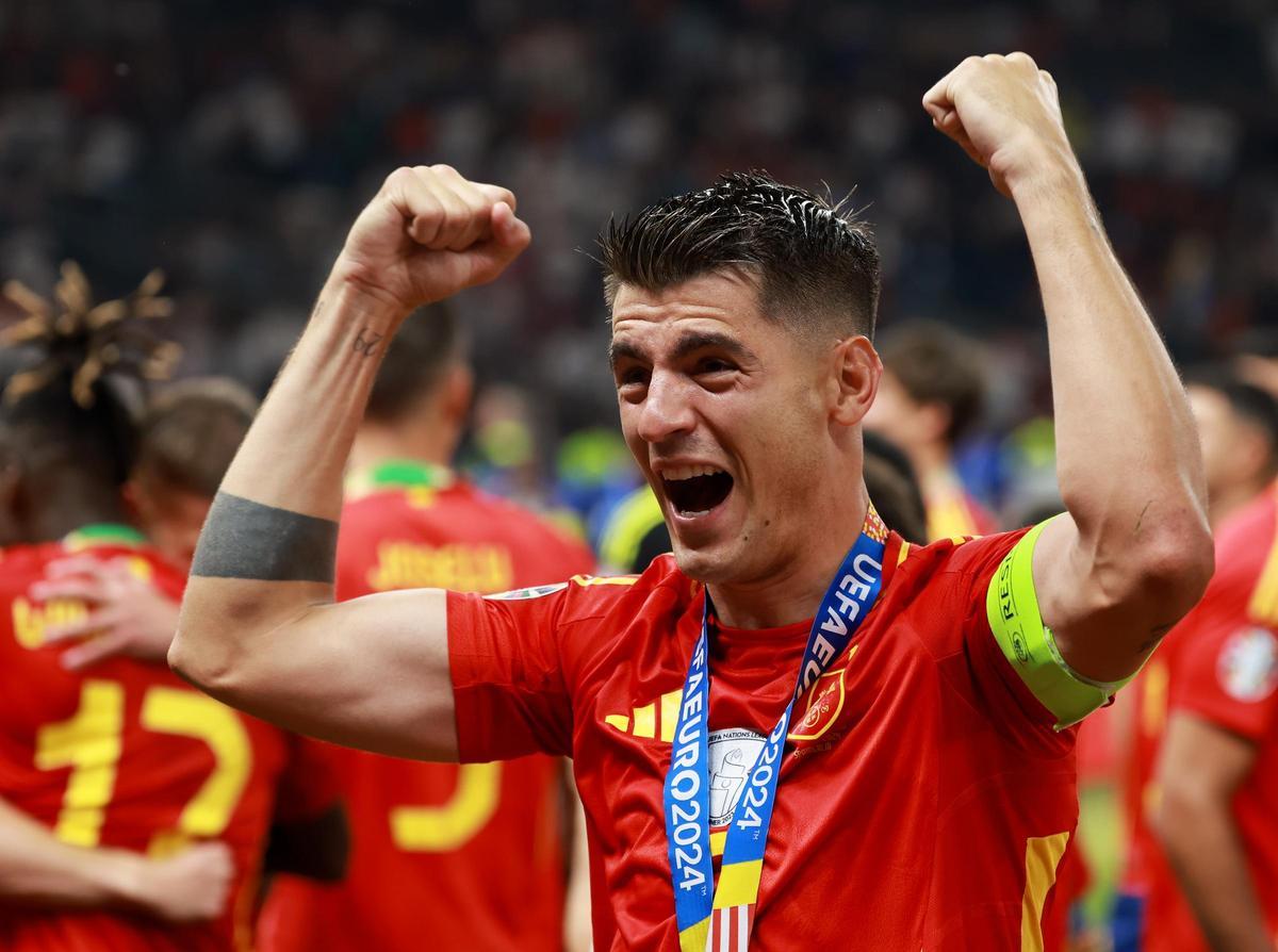 Morata celebrating Euro 2024