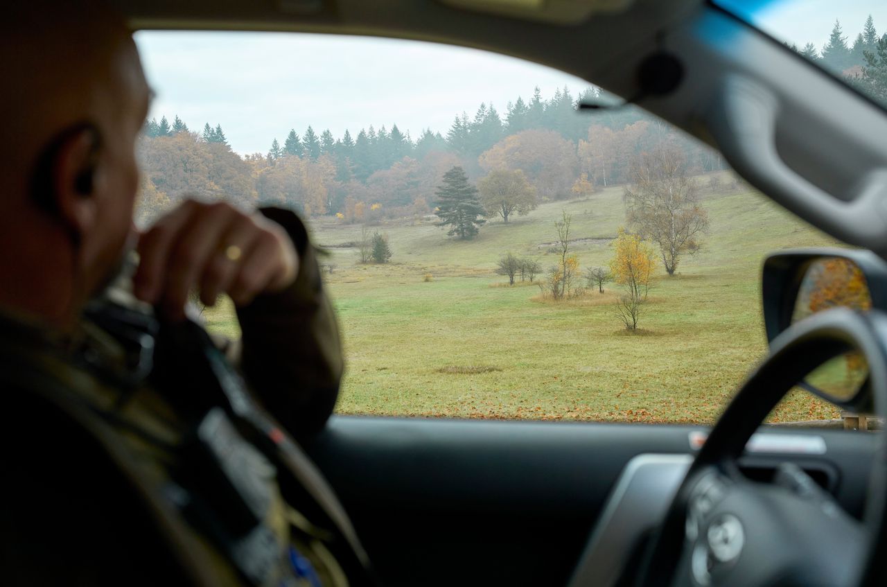 Ricor in the car during patrol.