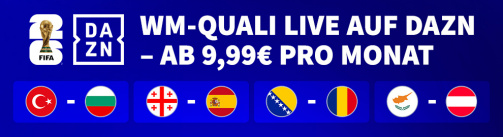 All World Cup qualifying games live on DAZN!