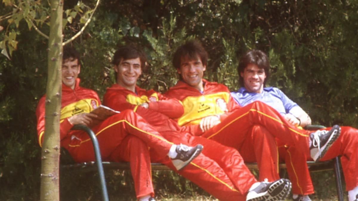 Salva García Puig, at the concentration of the Spanish team in 1984