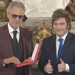Andrea Bocelli and Javier Milei | Photo: CEDOC