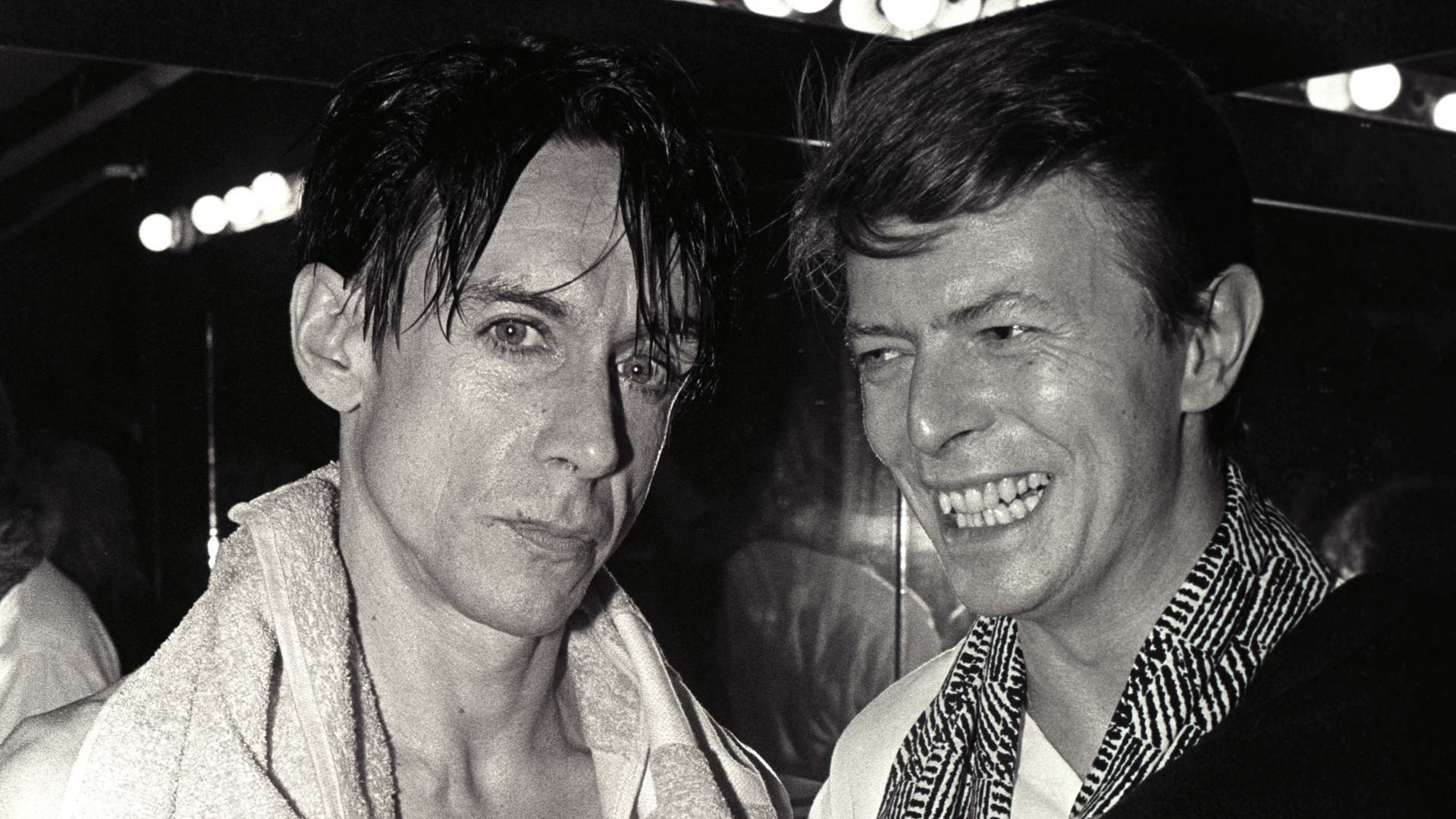 Iggy Pop and David Bowie in 1986.