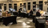 Documents from the National Archives are scanned in the scanning street. 