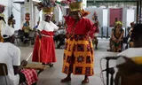 Koto dancers during the Naks Prodo Spikri Wednesday June 26 in Paramaribo. 