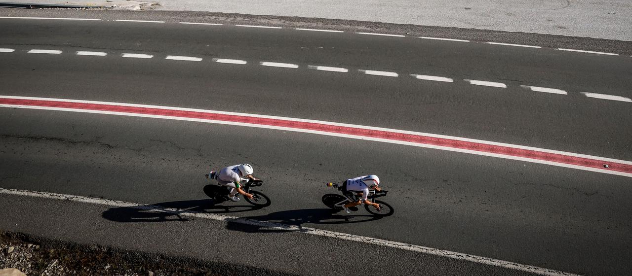 Jamie Riddle (l.) and Jelle Geens (r.) at the Ironman World Championships