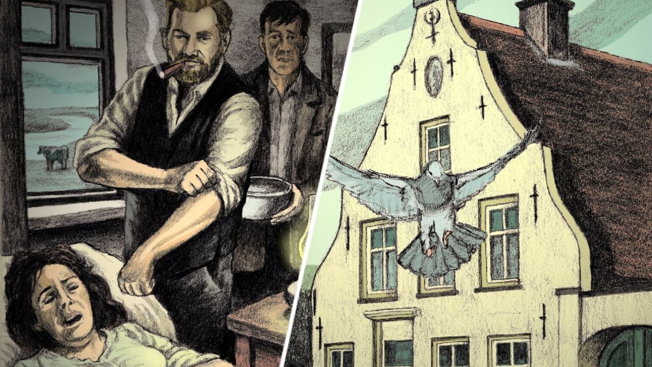 The doctor and the doctor's house in Lith drawn by Eric.