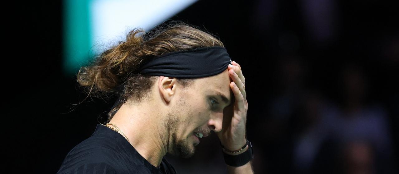Germany's Alexander Zverev looks disappointed