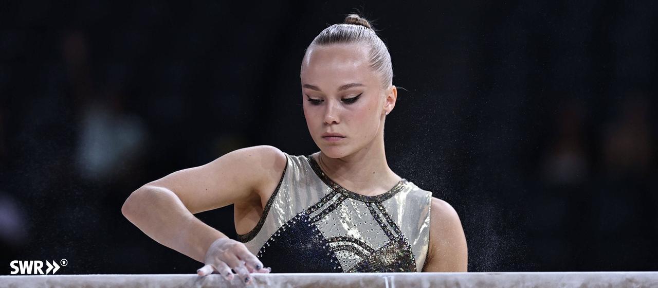 Gymnast Angelina Melnikova at a competition in September 2025
