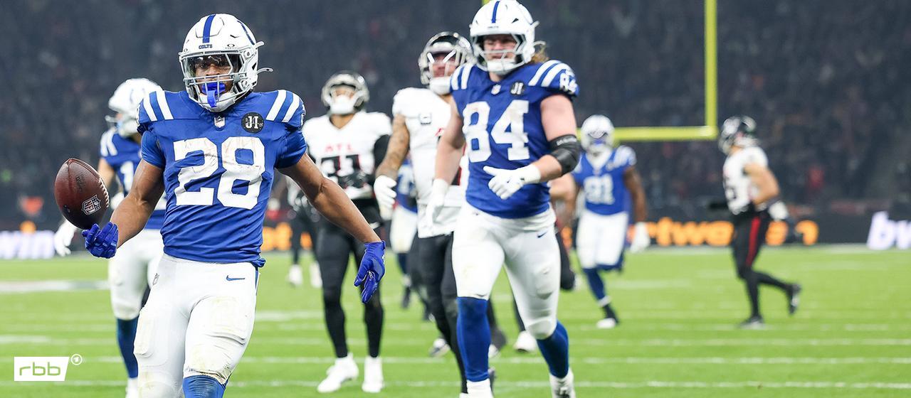 Touchdown by Jonathan Taylor (Indianapolis Colts) against the Falcons (Source: IMAGO / Eibner)