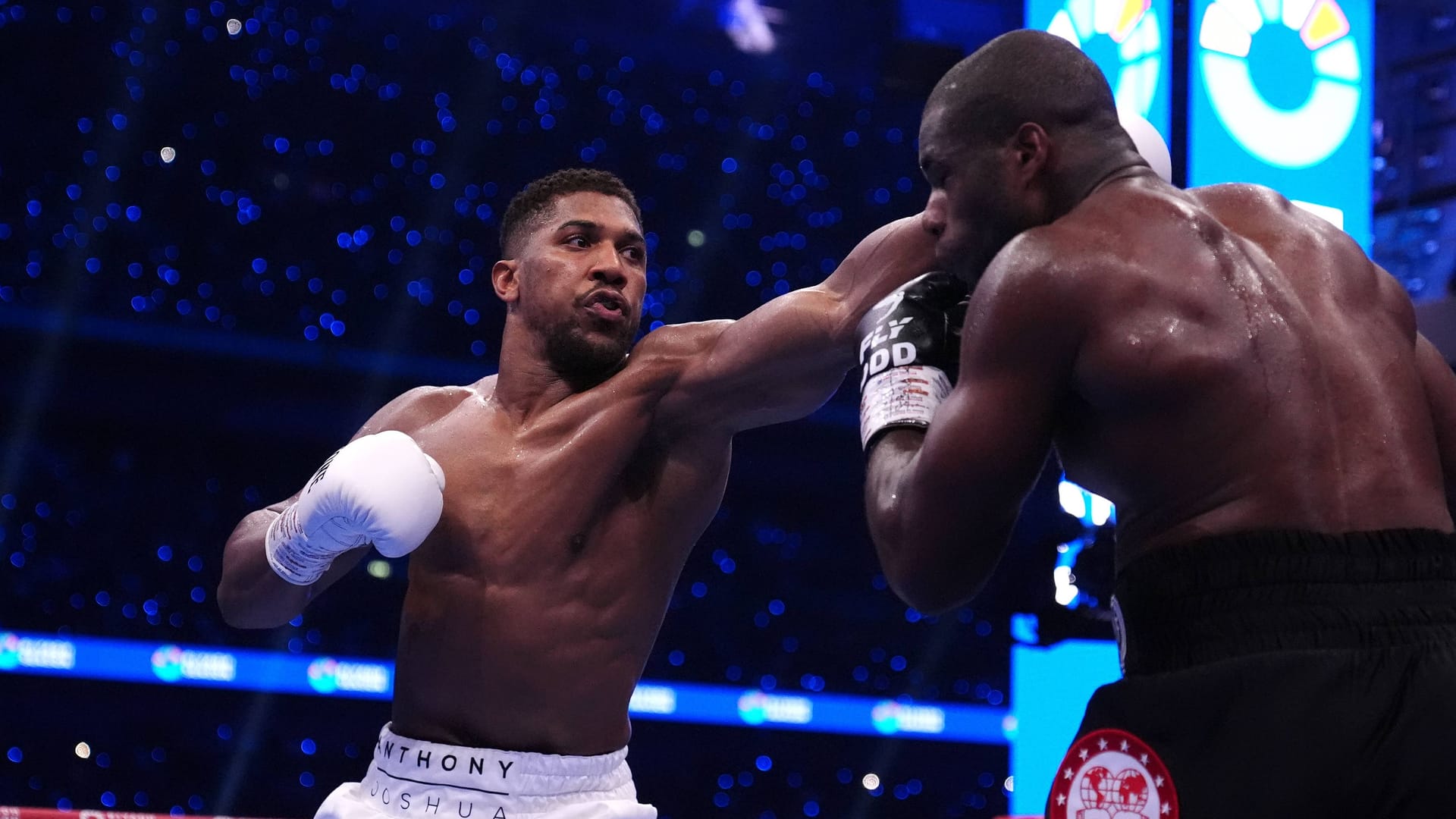 Anthony Joshua (left) against Daniel Dubios in September 2024. The superstar lost the fight by knockout in the fifth round.