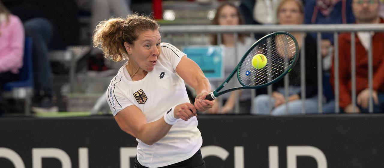 German Anna-Lena Friedsam at the Billie Jean King Cup in Ismaning