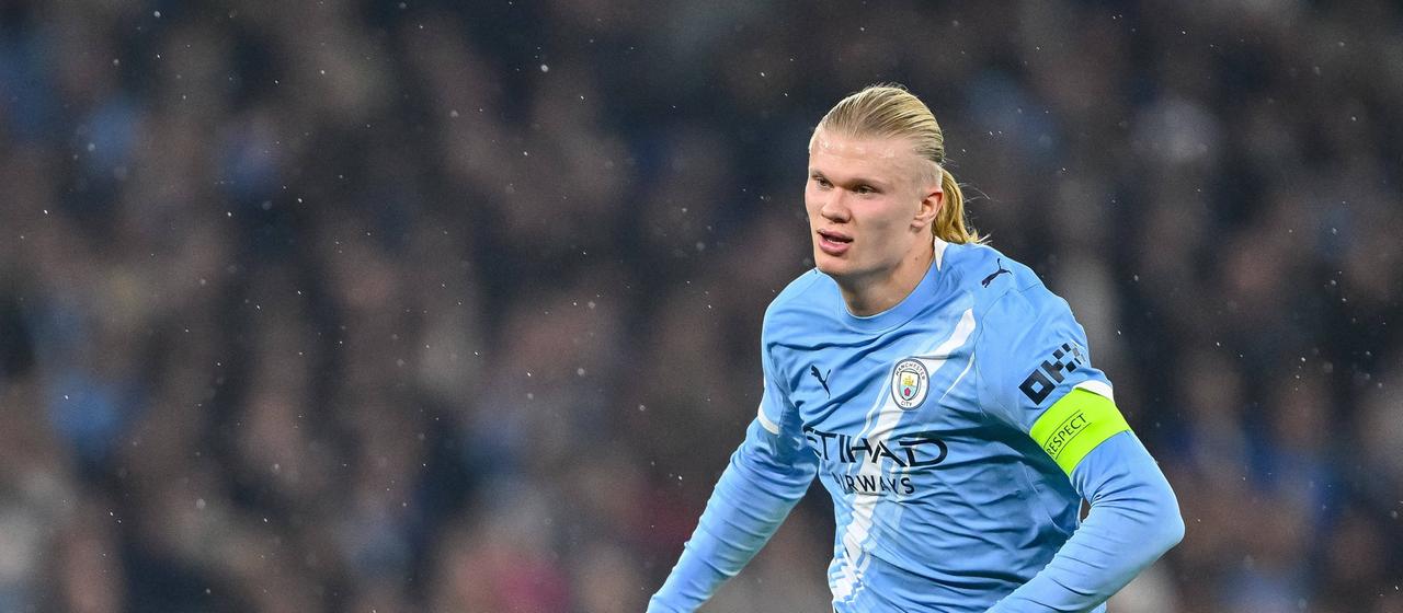 Manchester City's Erling Haaland in action
