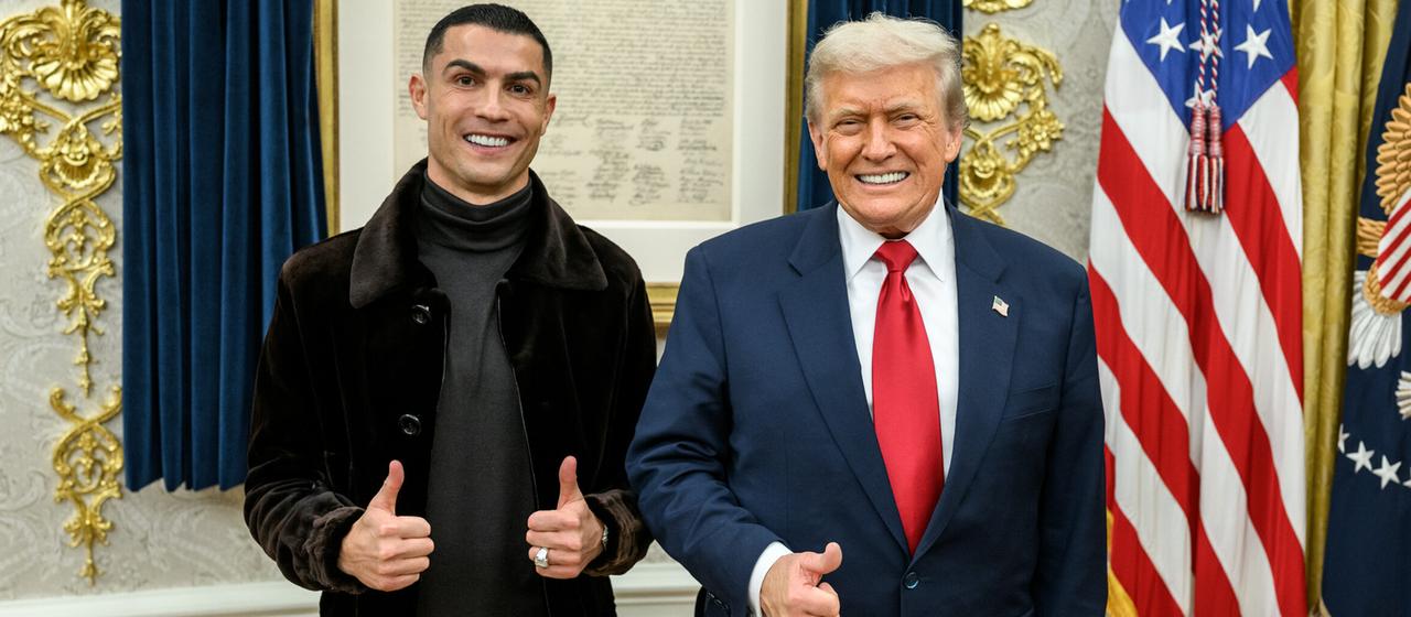 Cristiano Ronaldo and Donald Trump in the Oval Office