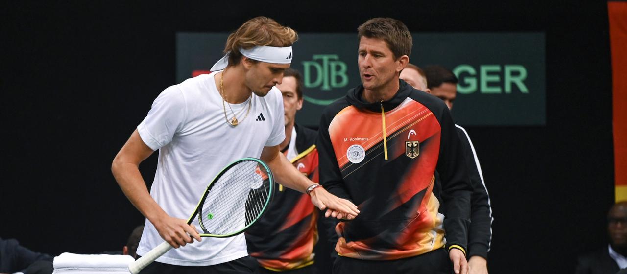 At the Davis Cup 2023: Alexander Zverev and Michael Kohlmann