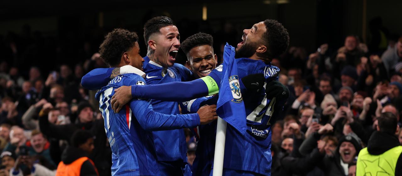 Chelsea's Estevao celebrates his goal