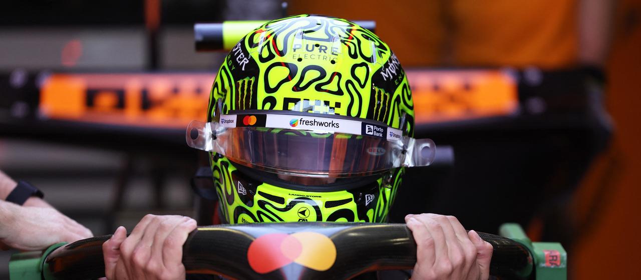 Lando Norris during training 