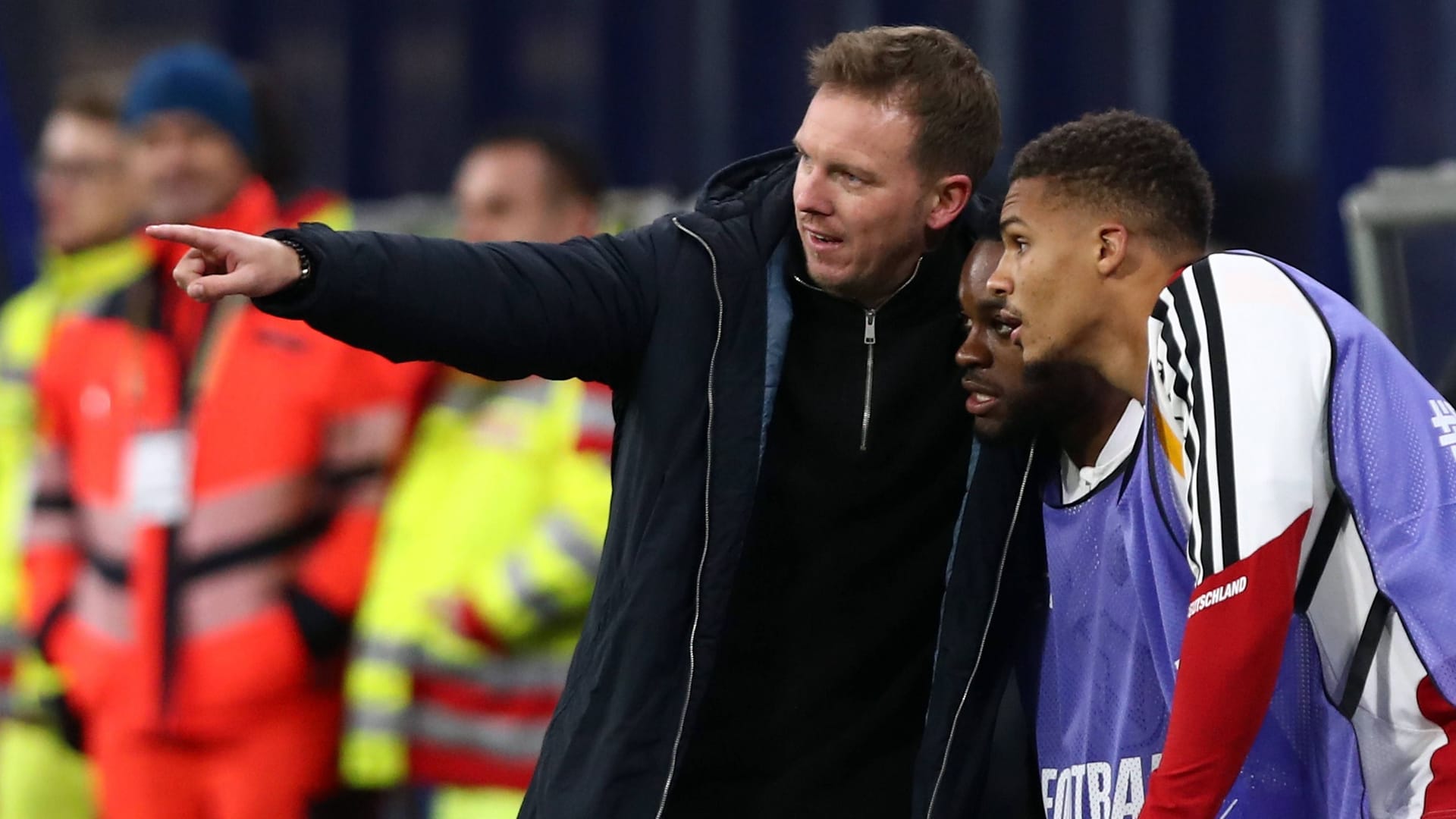 Julian Nagelsmann (l.): The national coach was able to celebrate six goals in the last international match of the year.