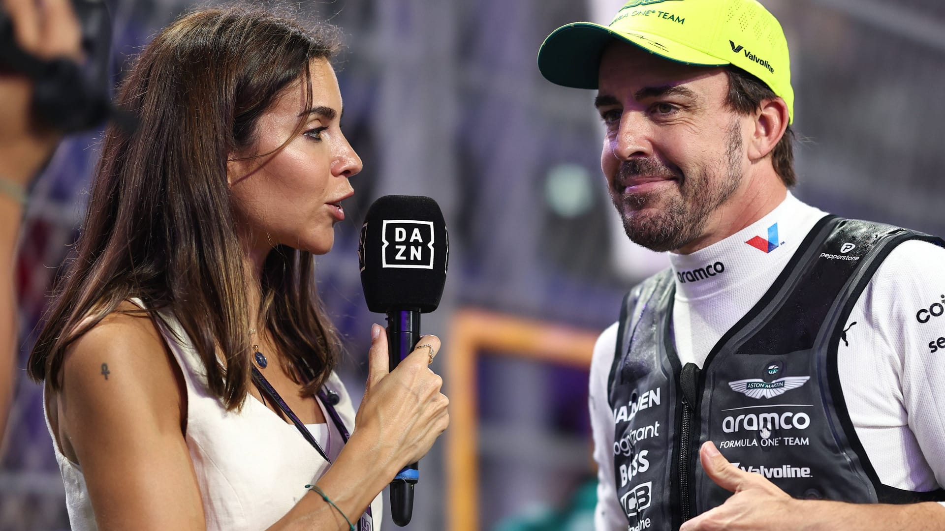 Fernando Alonso (r.) and Melissa Jimenez: The two are a couple.