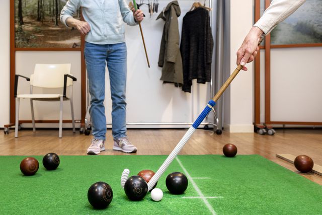 Residents of the Flevoflat play a game of racing ball. Amsterdam has an increasing number of elderly people who are getting older. 