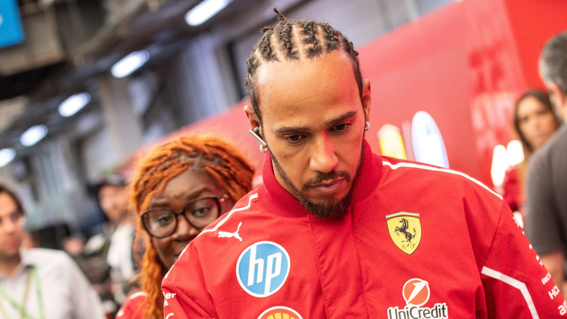 Thoughtful: Things aren't going as hoped for Lewis Hamilton in his first year at Ferrari.