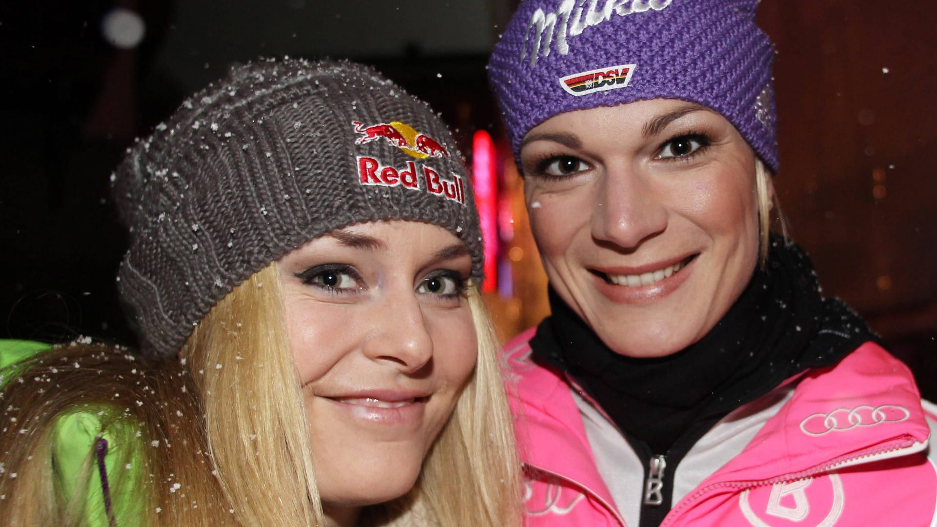 Maria Höfl-Riesch and Lindsey Vonn in 2013: They dueled on the slopes in the World Cup.