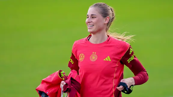National soccer player Jule Brand during training for the DFB team 