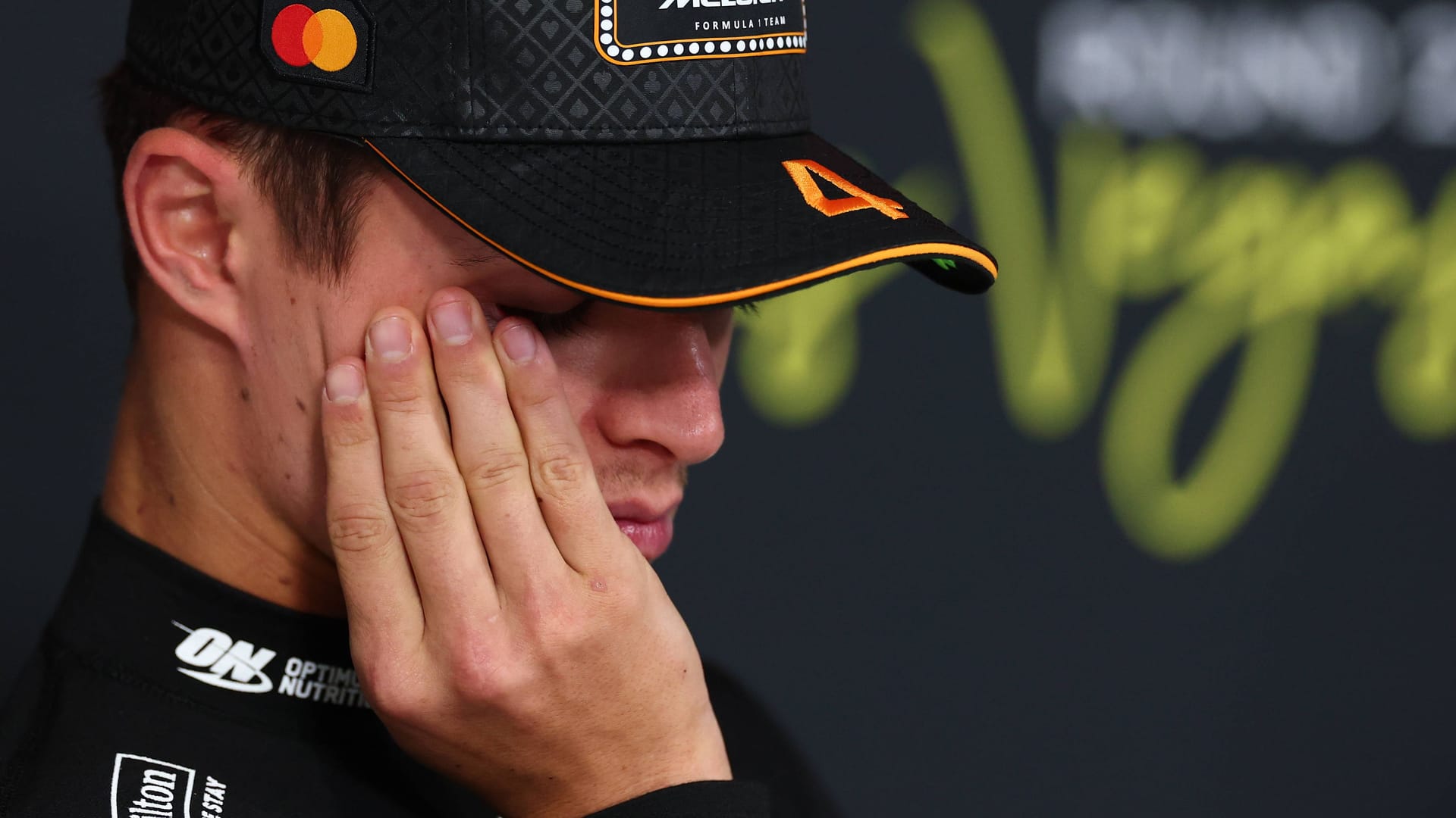 Thoughtful: Lando Norris after the Las Vegas Grand Prix.