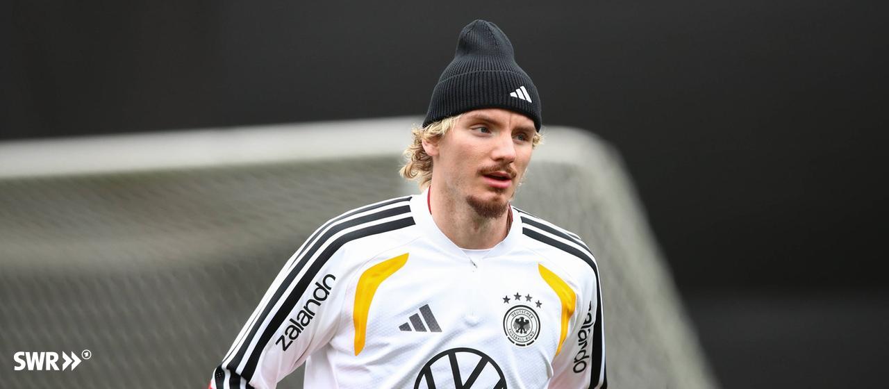Nick Woltemade in training for the DFB selection
