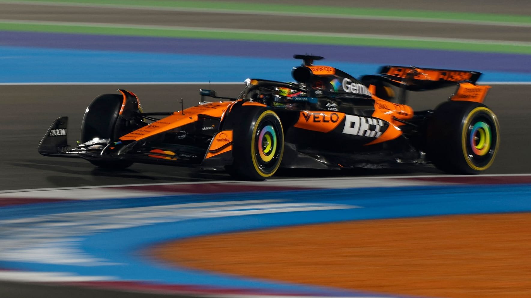 Enforced: Oscar Piastri on the track in Qatar.