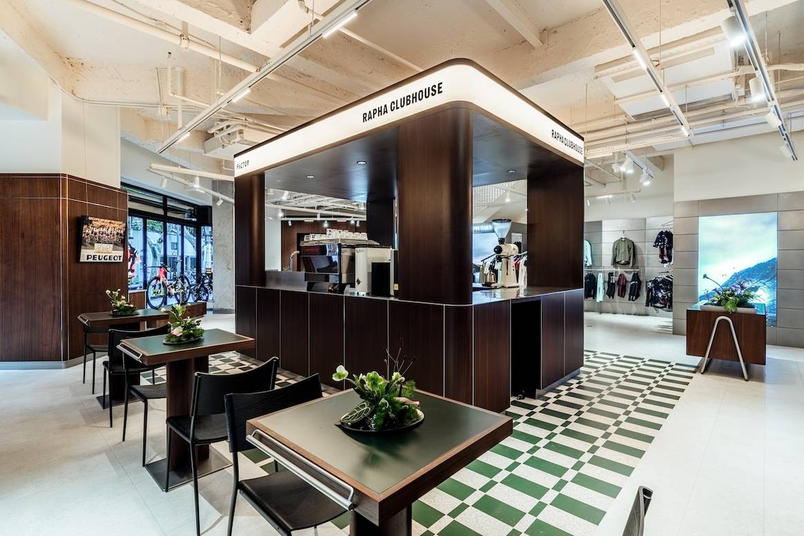 View of Rapha's new “Clubhouse” in Shanghai