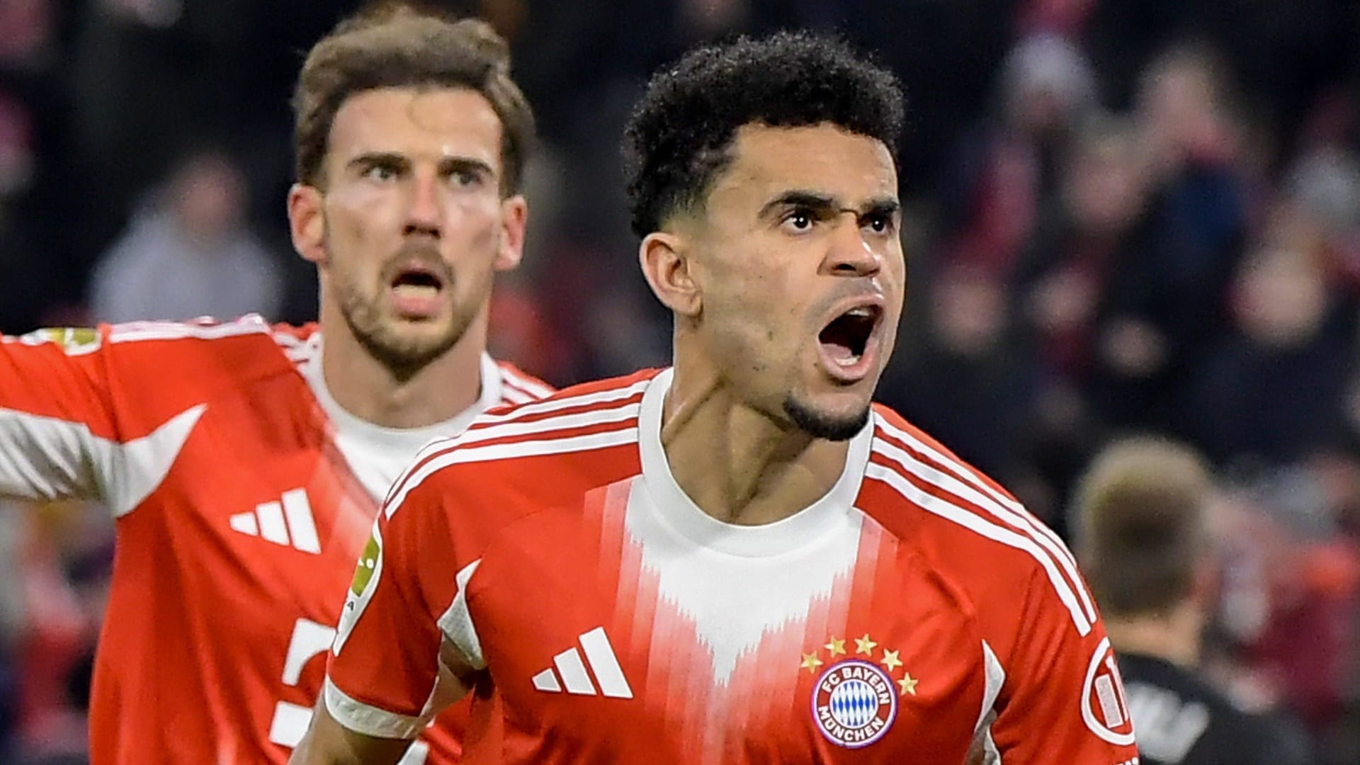 Turned the game around for Bayern with his goal: Luis Díaz celebrates after making it 2-1.