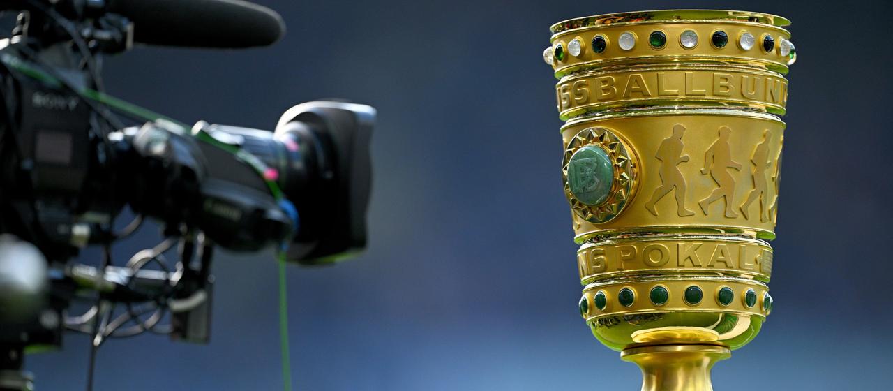 A camera next to the DFB Cup