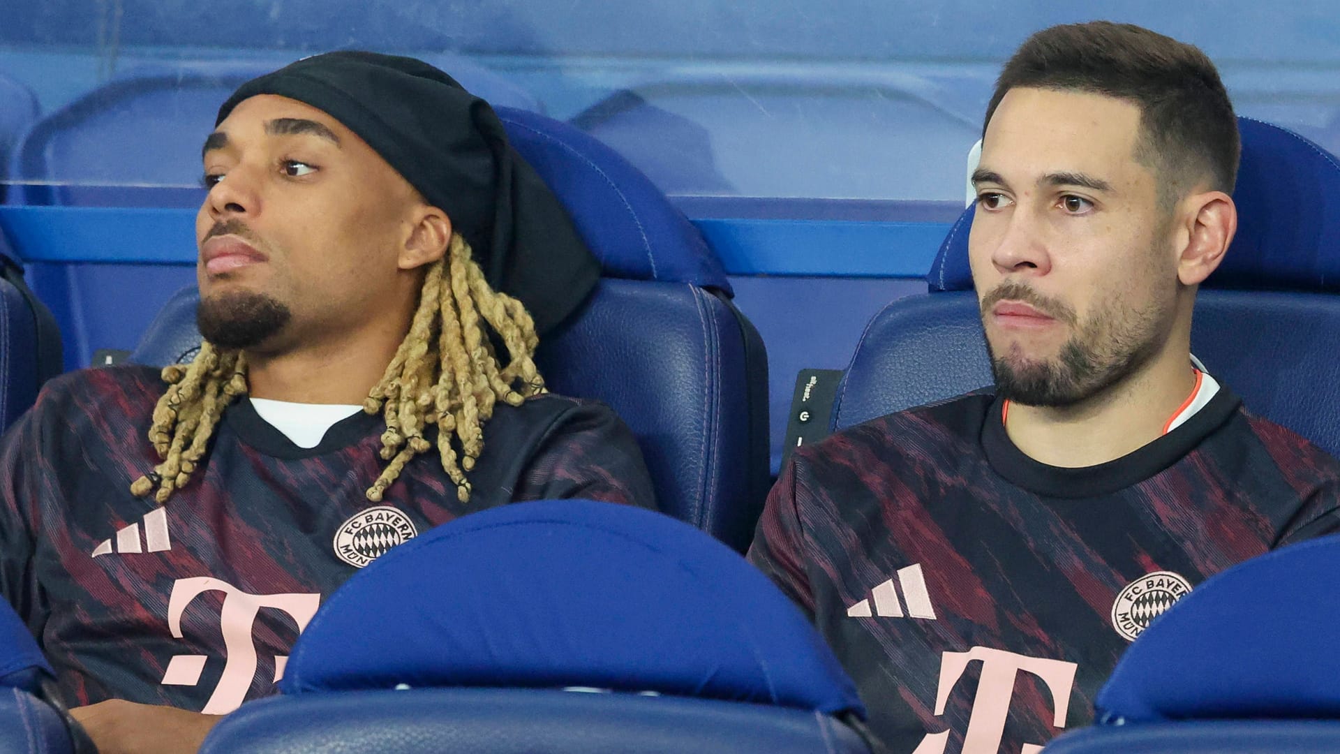 Often bench warmer: Bayern's Boey (left) next to teammate Guerreiro.